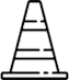 Icon of a simple step ladder with six rungs, outlined in dark green.