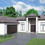 A rendering of the front of a house.